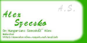 alex szecsko business card